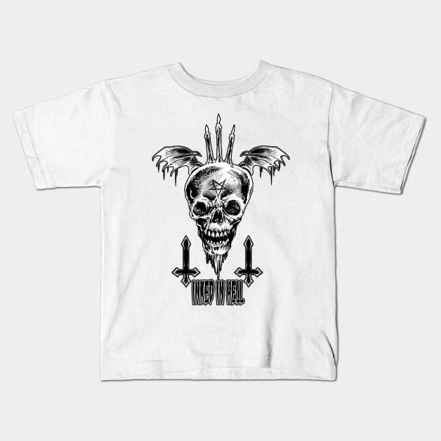 Flying Skull Kids T-Shirt by wildsidecomix